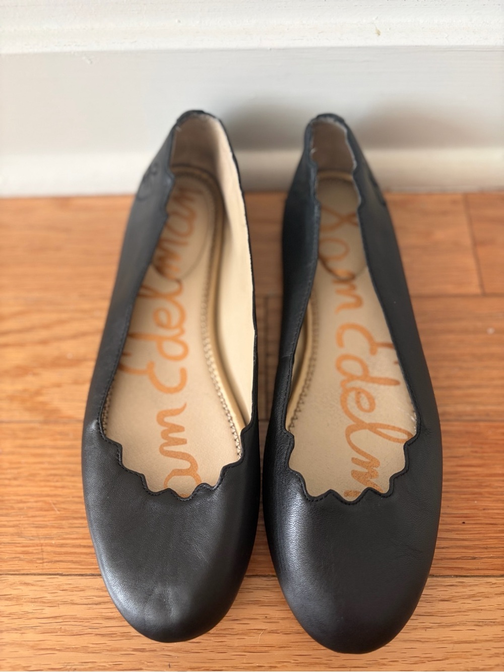 Sam Edelman Genuine Felicia Black Leather Ballet Flats